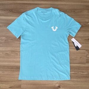 Teal Blue True Religion Crew Neck Tee